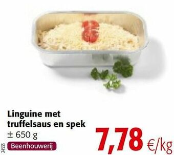 Colruyt Linguine met truffelsaus en spek aanbieding