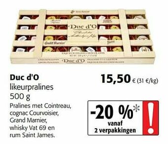 Colruyt Duc d`o likeurpralines aanbieding