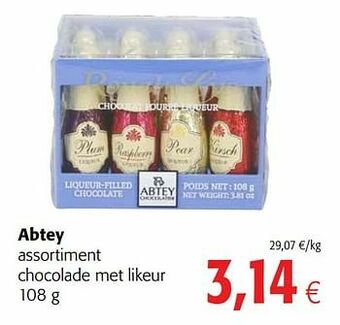 Colruyt Abtey assortiment chocolade met likeur aanbieding