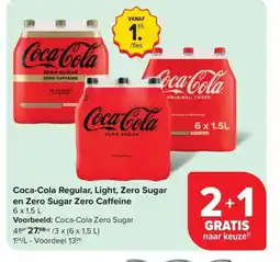 Carrefour Market Coca-Cola Regular, Light, Zero Sugar en Zero Sugar Zero Caffeine aanbieding