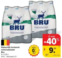 Carrefour Market Natuurlijk bruisend mineraalwater Bru aanbieding