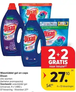 Carrefour Market Wasmiddel gel en caps Dixan aanbieding