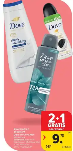 Carrefour Market Douchegel en deodorant Dove en Dove Men aanbieding