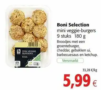 Colruyt Boni selection mini veggie-burgers aanbieding