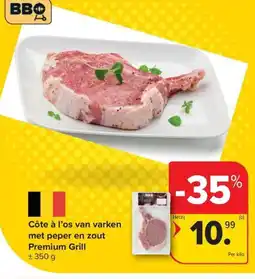 Carrefour Market Côte à l'os van varken met peper en zout Premium Grill aanbieding