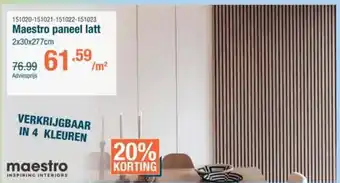 Cevo Maestro paneel latt aanbieding