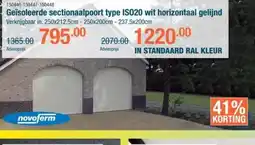 Cevo Geïsoleerde sectionaalpoort type ISO20 wit horizontaal gelijnd aanbieding