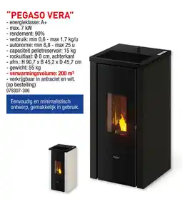 Hubo Pegaso pelletkachels Vera aanbieding