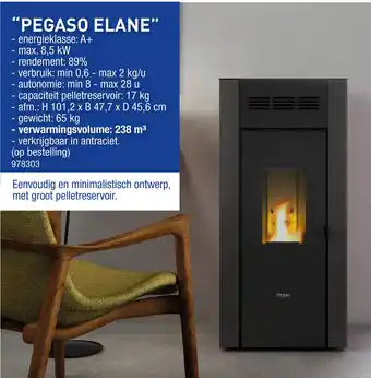 Hubo Pegaso pelletkachels Elane aanbieding