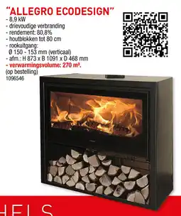 Hubo Allegro ecodesign houtkachels aanbieding