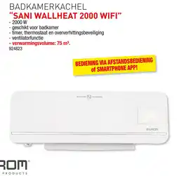 Hubo Eurom badkamerkachel sani wallheat 2000 wifi aanbieding