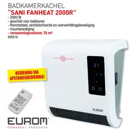 Hubo Eurom badkamerkachel sani fanheat 2000R aanbieding