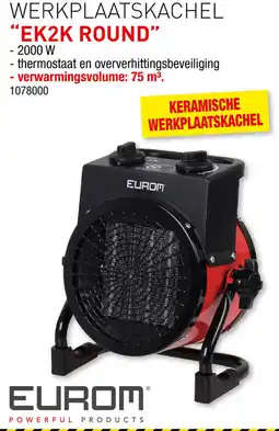 Hubo Eurom werkplaatskachel EK2KPRODUCTS round aanbieding