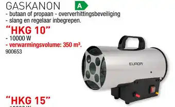 Hubo Eurom Gaskanon HKG 10 aanbieding