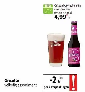 Colruyt Grisette bosvruchten bio alcoholvrij bier aanbieding