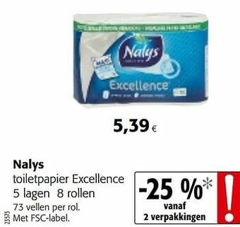 Colruyt Nalys toiletpapier excellence aanbieding