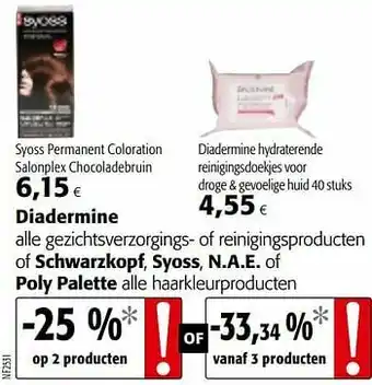 Colruyt Syoss permanent coloration salonplex chocoladebruin aanbieding