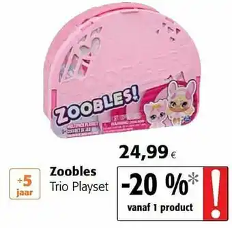 Colruyt Zoobles trio playset aanbieding