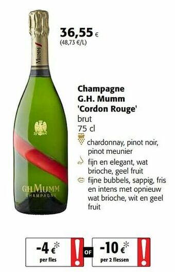 Colruyt Champagne g.h. mumm cordon rouge brut aanbieding