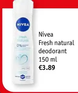 Kruidvat Nivea GRATIS Fresh natural deodorant 150 ml aanbieding