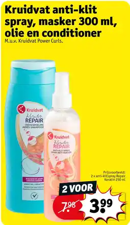 Kruidvat Kruidvat anti-klit spray, masker 300 ml, olie en conditioner aanbieding
