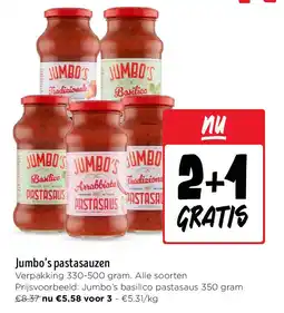 Jumbo Jumbo’s pastasauzen aanbieding