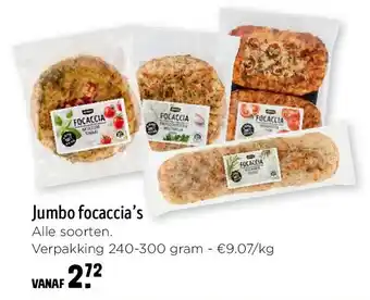 Jumbo Jumbo focaccia’s aanbieding