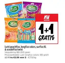 Jumbo Lutti peachfizz, longfizz colors, surfizz XL & scoubifizz twist aanbieding
