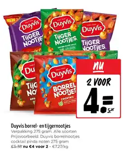 Jumbo Duyvis borrel- en tijgernootjes aanbieding