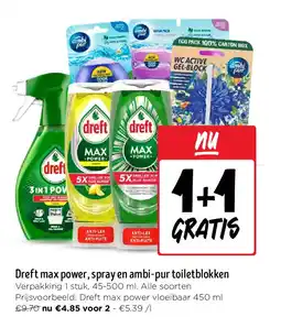 Jumbo Dreft max power, spray en ambi-pur toiletblokken aanbieding