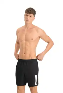 Decathlon Zwembroek Heren Mid Shorts Zwart aanbieding