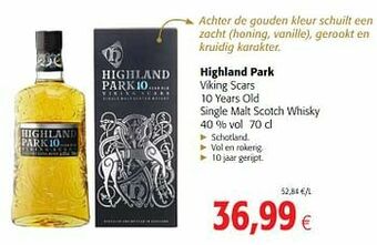 Colruyt Highland park viking scars 10 years old single malt scotch whisky aanbieding