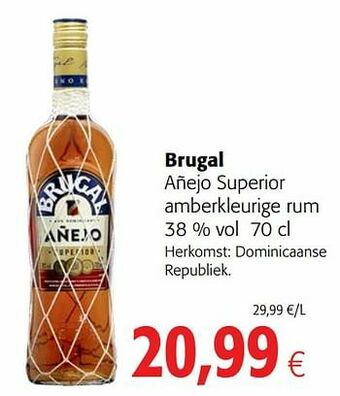 Colruyt Brugal añejo superior amberkleurige rum aanbieding
