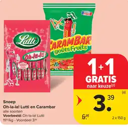 Carrefour Snoep Oh-la-la! Lutti en Carambar aanbieding
