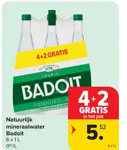 Carrefour Natuurlijk mineraalwater Badoit aanbieding