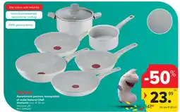 Carrefour Tefal Assortiment pannen, kookpotten of woks Natural Chef aanbieding