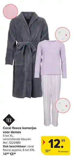Carrefour Coral fleece kamerjas voor dames aanbieding