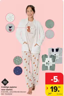 Carrefour 3 Delige Pyjama voor Dames aanbieding