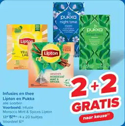 Carrefour Infusies en Thee Lipton en Pukka aanbieding