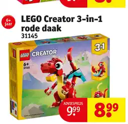 Kruidvat Lego Creator 3-in-1 rode daak 31145 aanbieding