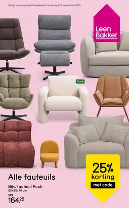 Leen Bakker Alle fauteuils aanbieding