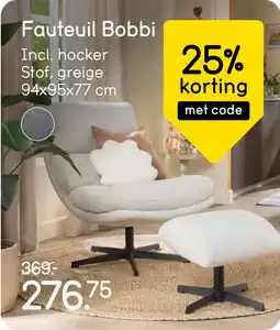 Leen Bakker Fauteuil Bobbi aanbieding