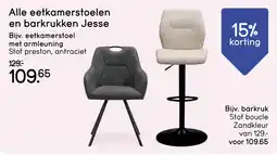 Leen Bakker Alle eetkamerstoelen en barkrukken Jesse aanbieding