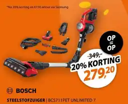 Expert Bosch Steelstofzuiger BCS711PET Unlimited 7 aanbieding