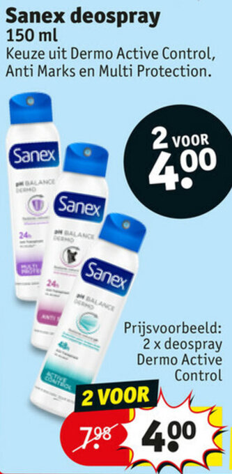 Kruidvat Sanex deospray 150ml aanbieding
