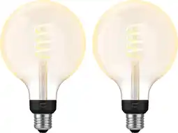 Coolblue Philips Hue Filament White Ambiance Globe XL 2-pack aanbieding