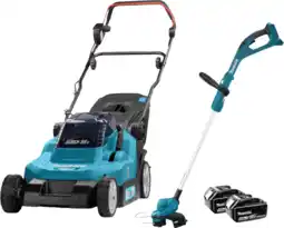 Coolblue Makita DLM382PT2 avec Batterie 5,0 Ah (2x) + Makita DUR193Z aanbieding