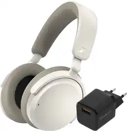 Coolblue Sennheiser Accentum Wireless Blanc + BlueBuilt Chargeur Quick Charge Port USB-A 18 W Noir aanbieding