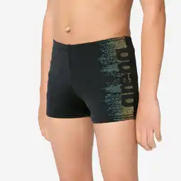 Decathlon Zwemboxer voor jongens zwart lichtblauw aanbieding