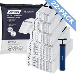 Decathlon Vacuümzakken 22-Pack - Opbergzakken - Met handpomp aanbieding